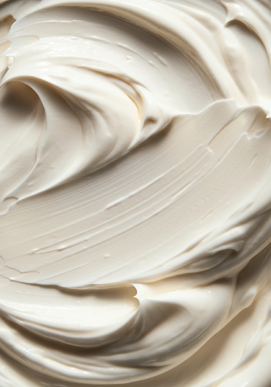 Close-up texture of Lumora cream product in smooth, swirling strokes.